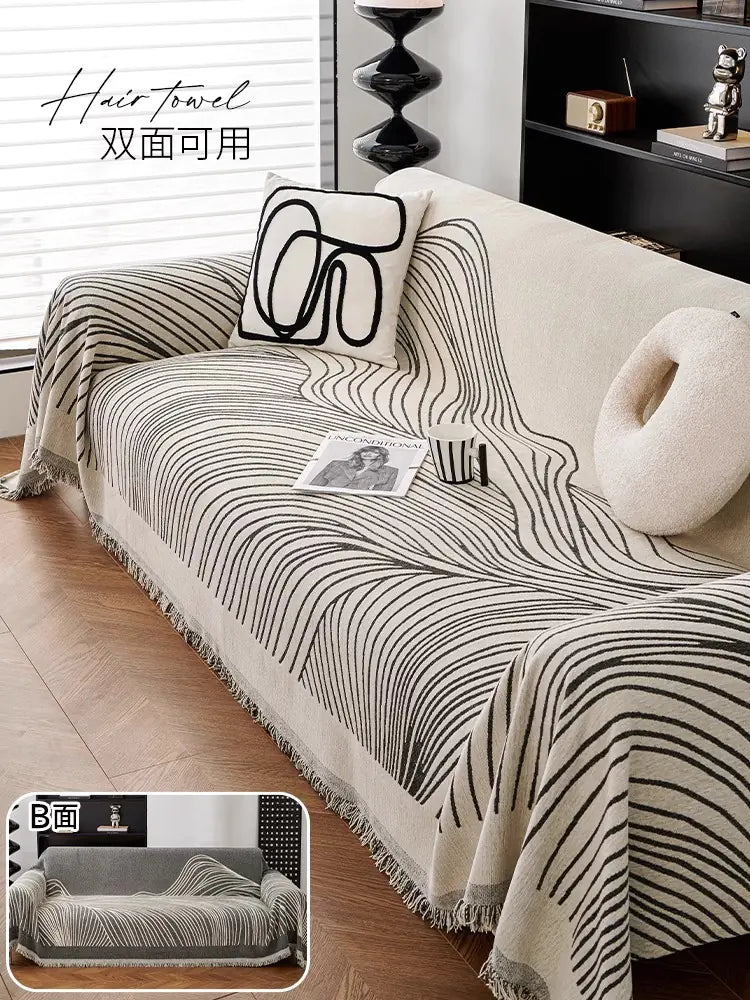 Abstract Wave Pattern Cat-Proof Sofa Cover Set