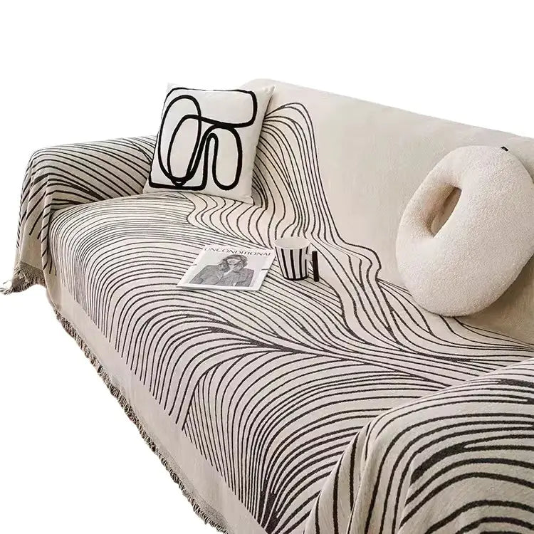 Abstract Wave Pattern Cat-Proof Sofa Cover Set