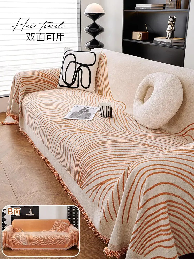 Abstract Wave Pattern Cat-Proof Sofa Cover Set