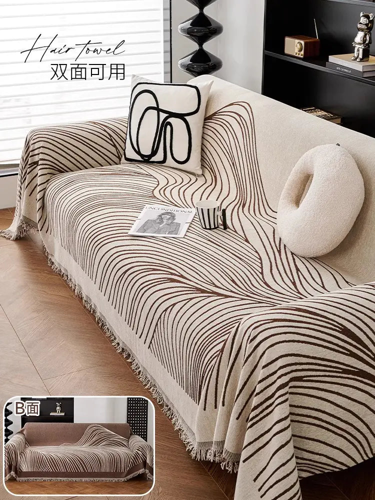 Abstract Wave Pattern Cat-Proof Sofa Cover Set