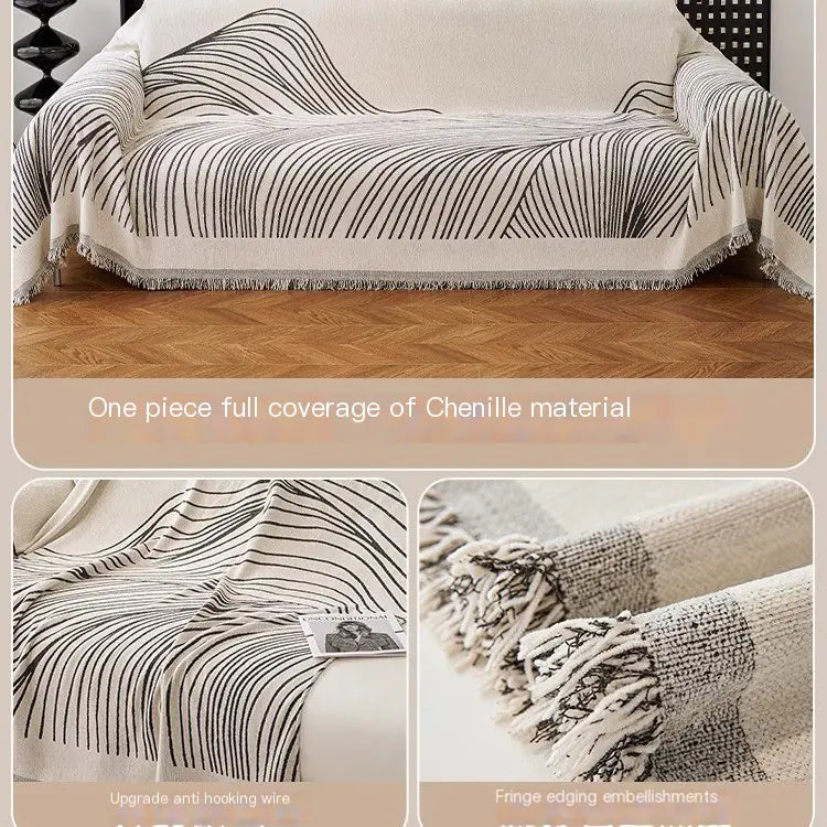 Abstract Wave Pattern Cat-Proof Sofa Cover Set