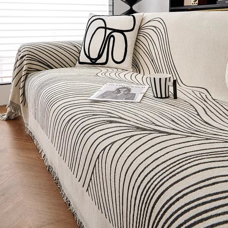 Abstract Wave Pattern Cat-Proof Sofa Cover Set